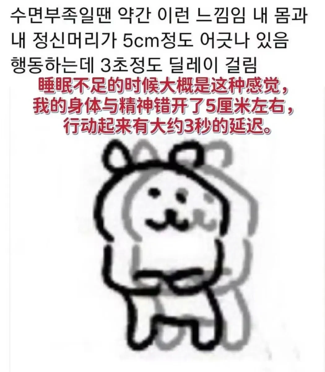 睡眠不足的表情包：身体与精神错位，行动延迟