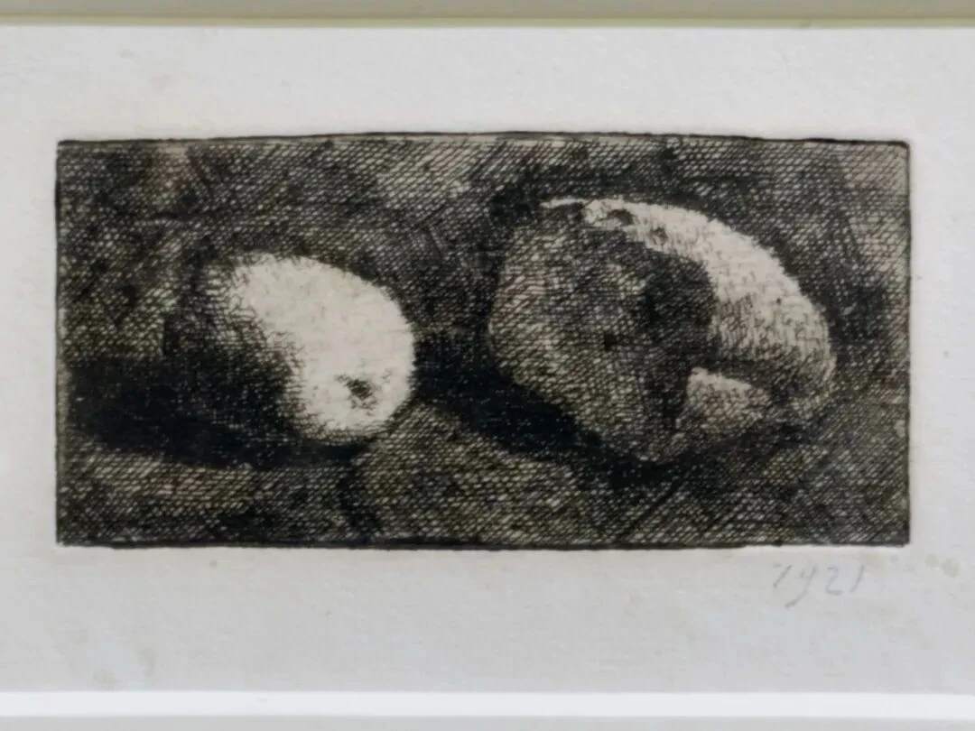 乔治·莫兰迪，《面包与柠檬静物》，1921年V.Inc.n.13，铜版蚀刻