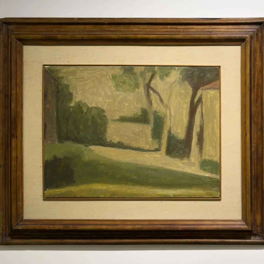 乔治·莫兰迪，《风景》，1943年V.n.461，布面油彩。奥古斯托·弗朗切斯卡·焦瓦纳尔迪收藏，米兰