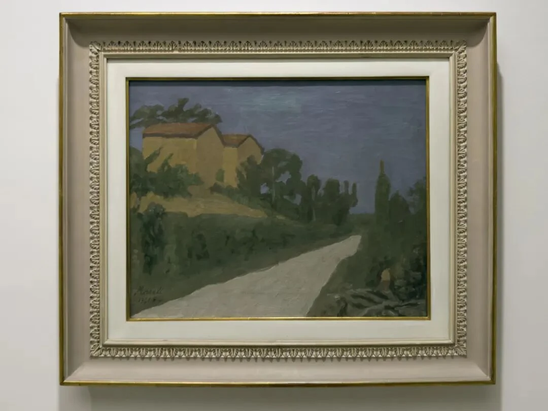 乔治·莫兰迪，《白色道路（风景）》，1941年V.n.341，布面油彩。奥古斯托·弗朗切斯卡·焦瓦纳尔迪收藏